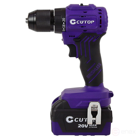 Screwdriver Cutop E-Profi 20V, 13mm, 2 Batteries, 4ah, Battery cooler, box square.