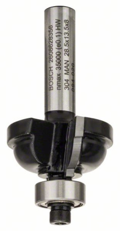 Profile milling cutter F 8 mm, R1 6.3 mm, D 28.5 mm, L 13.2 mm, G 54 mm