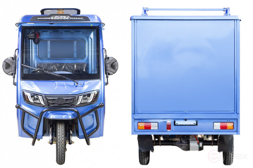 Грузовой электротрицикл Rutrike КАРГО Кабина Дуал, серый