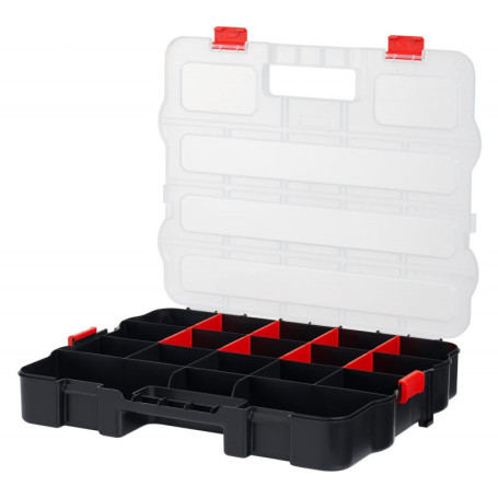 Plastic organizer with handle DUEL stackable changeable 18 compartments, PX.02
