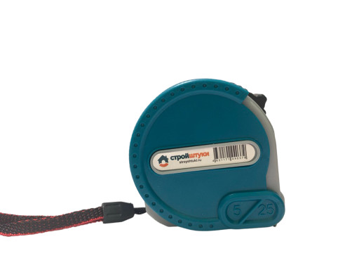 Рулетка 5 м х 25 мм, зеленая, магнитная с фиксатором Стройштуки