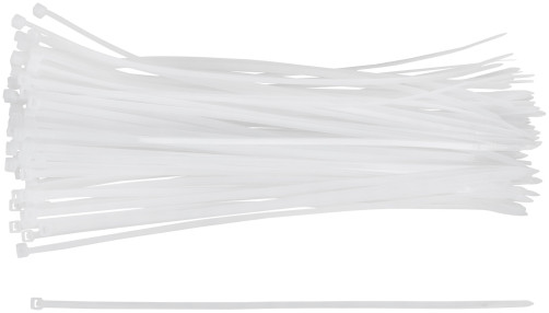 Хомуты нейлоновые для проводов, белые 100 шт., 3,6х250 мм