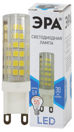Лампа светодиодная ЭРА STD LED JCD-7W-CER-840-G9 7Вт керамика капсула нейтральный белый свет G9