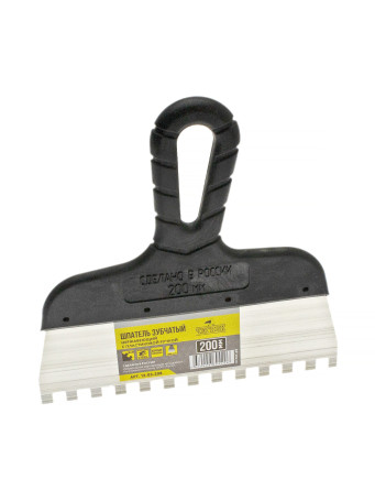 Stainless steel toothed spatula 200 mm, tooth 8x8 mm, CHEGLOCK (70)