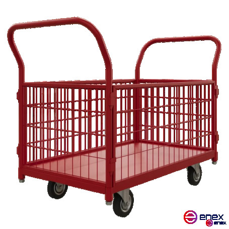 Тележка платформенная с бортами ТС 3 RT (600х1000) колёса d 160