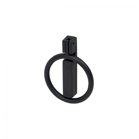 Handle meb. button met. ROUND black matte, AKS