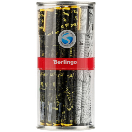 A set of Berlingo "Funline" ballpoint pens. Swift", blue, 0.7 mm, pattern on the case, assorted, 36 pcs