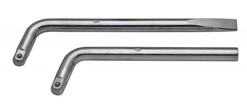 The key with the connecting square is curved