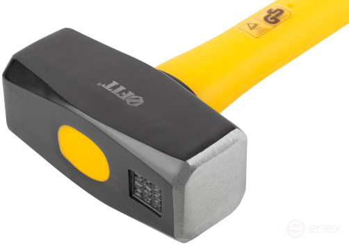 Forged sledgehammer, reinforced fiberglass handle 600 mm, 3 kg