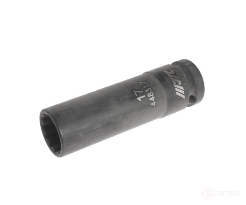Головка торцевая 1/2" 17мм 12-ти гранная ударная тонкостенная L=82мм JTC