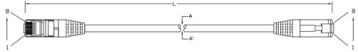 PC-LPM-SFTP-RJ45-RJ45-C5e-1M-LSZH-YL Патч-корд SF/UTP, экранированный, Cat.5e (100% Fluke Component Tested), LSZH, 1 м, желтый
