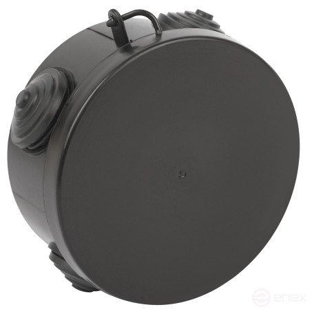 Распаячная коробка ЭРА KOR-85-40-4g-B открытой установки черная 85х40мм с гермовводами 4 вх. IP54