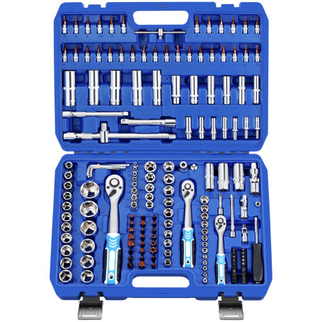 Tool Set 172 Items GOODKING B-10172 1/4" 3/8" 1/2" Ratchet 72 Teeth Car Tool Set for Home