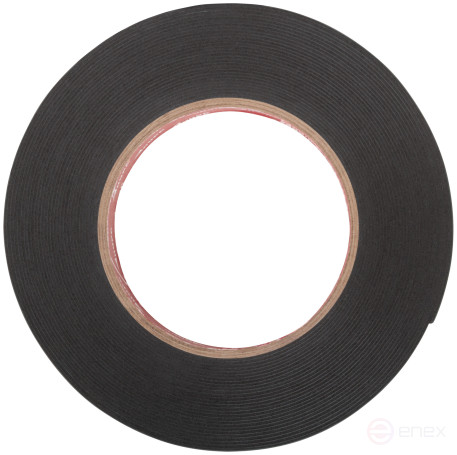 Foam-based adhesive mounting tape, black 25 mm x 10 m