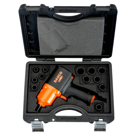 1/2" Impact wrench complete with 11 metric heads