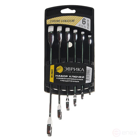 Set of combination keys ER-20617 ratchet 6 pieces 6,8,10,12,14,17mm (on the holder) EUREKA 5/20