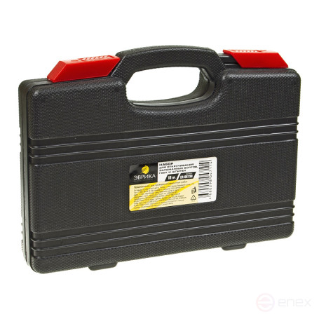 Набор ER-86738 для откручивания заломанных болтов, гаек и шпилек 18пр., в кейсе ЭВРИКА /1/10