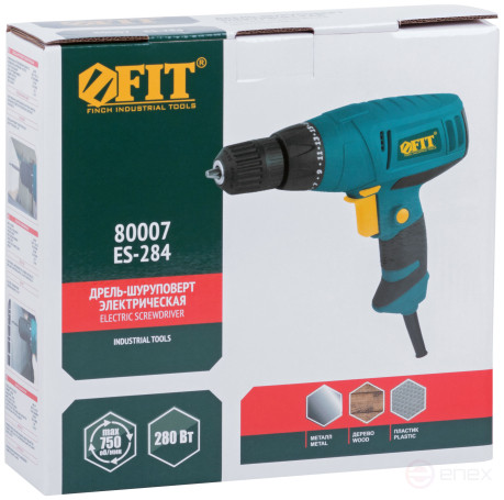 Electric drill-Screwdriver 280 W; 0-750 rpm; BzP 10 mm; cut. tilt; 20 Nm; 1.3 kg; carton