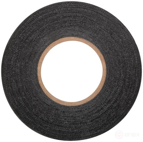 Лента тканевая на флисовой основе (ПЭТ) 19 мм х 0,3 мм х 15 м (черная)