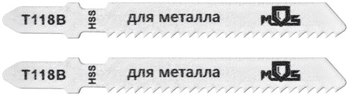 Blades for electric jigsaw, T118B, metal, HSS, 75 mm, 2 pcs.