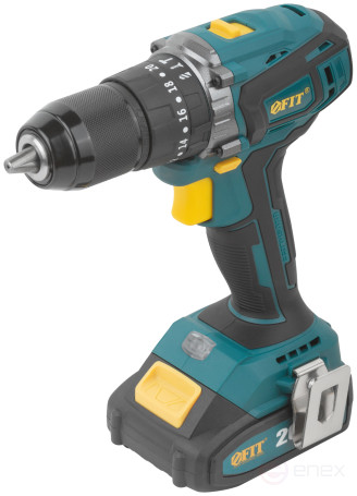 Acc power drill. 20 V; 0-400/1600 rpm; 55 Nm; 2 (Li-Ion) 2.0 Ah; 1 hour; brushless; cut. tilt; case