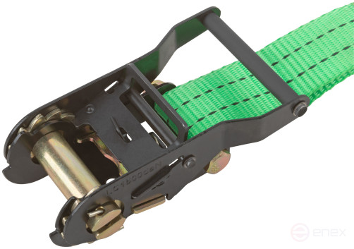 Load fastening strap, ratchet mechanism 135 mm, polyester tape 38 mm x 12 m, 1500 / 3000 kg
