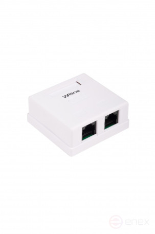 WRline WR-WS-8P8C-C5E-2 Розетка компьютерная RJ-45, категория 5e, неэкранированная, двойная, внешняя, Dual IDC, цвет белый