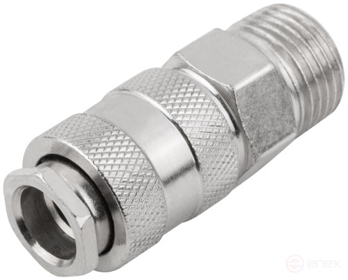Quick-release adapter with 1/2" male thread shut-off valve
