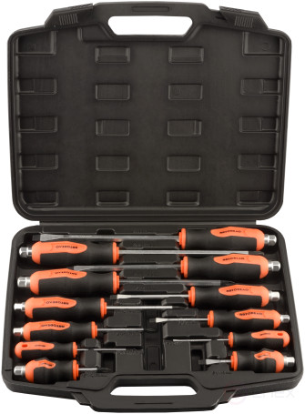 A set of 12 pr. through-hole screwdrivers with a hexagon wrench (case) Avtodor 30870