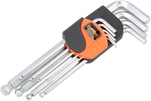 Набор Г-обр. шестигр. 9ч (1.5-10mm; S2; удлинённые; с шаром) АвтоDело PRO (39370)