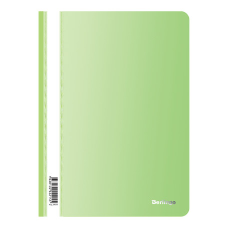 The folder is a plastic folder. Berlingo "Neon", A4, 180 microns, neon green with transparent top