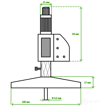 Глубиномер микрометрический ГМЦ-150 0,001 цифровой Micron