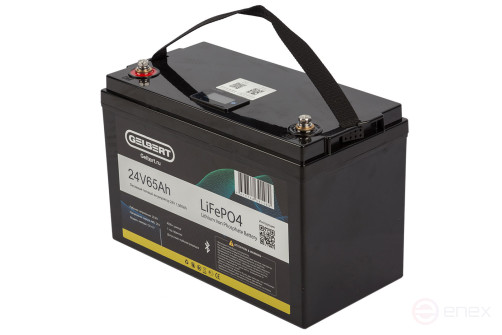 Литиевый тяговый аккумулятор Gelbert LiFePO4 (24V/65Ah/65A/1,560Wh) BT/Display