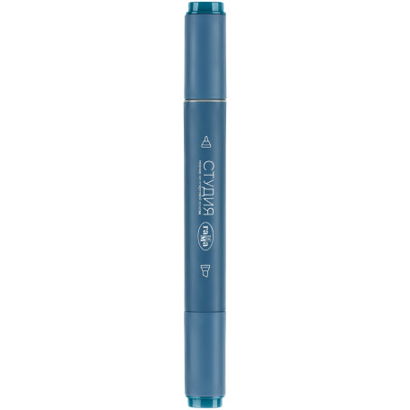 Double-sided marker for sketching Gamma "Studio", marine blue, triangular body, bullet-shaped/wedge-shaped. tips