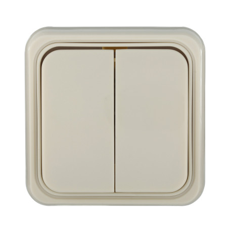 Two-key switch for open installation, circuit 5 (beige), Standard