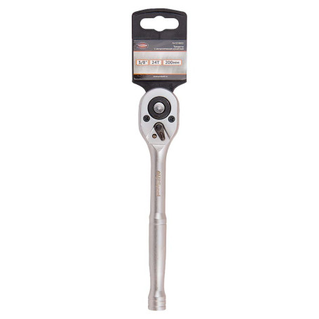 Трещотка 3/8 24-зубца 200мм с металлической гладкой рукояткой