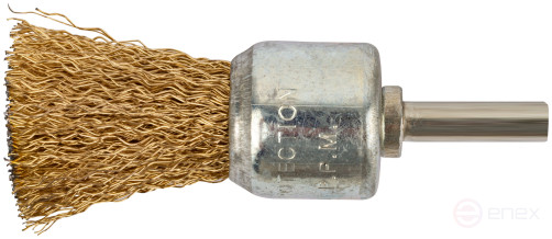 Корщетка-венчик, со шпилькой, стальная латунированная волнистая проволока 24 мм