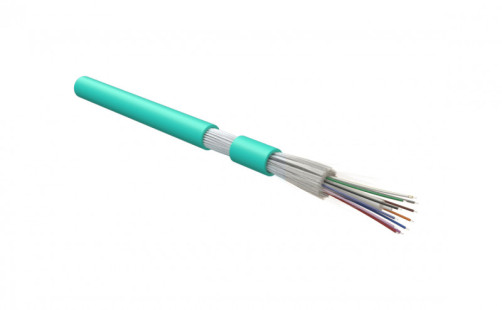 FO-DT-IN-503-16- HFLTx-AQ Fiber optic cable 50/125 (OM3) multimode, 16 fibers, dense buffer coating (tight buffer), for internal laying, HFLTx, -40°C – +70°C, blue (aqua)