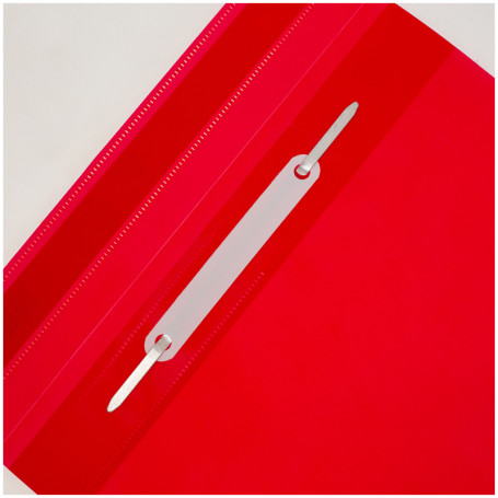 Папка-скоросшиватель пластик. Berlingo, А5, 180 мкм, красная с прозр. верхом, индив. ШК