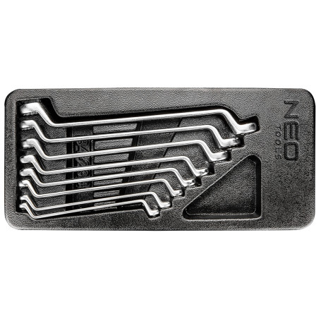 Ключи накидные изогнутые, 6 - 22 мм, 8 шт. в ложементе