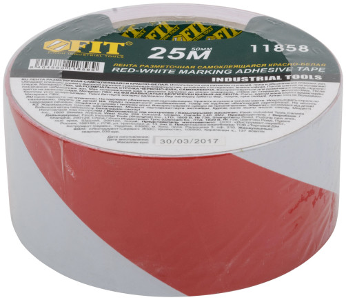 Marking tape, self-adhesive (red and white) 50 mm x 25 m