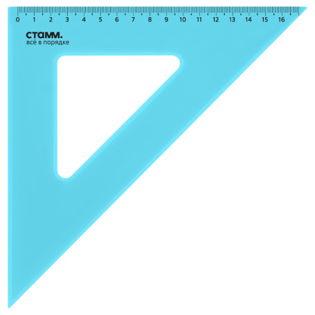 45° triangle, 16cm STAMM, plastic, transparent, neon colors, assorted