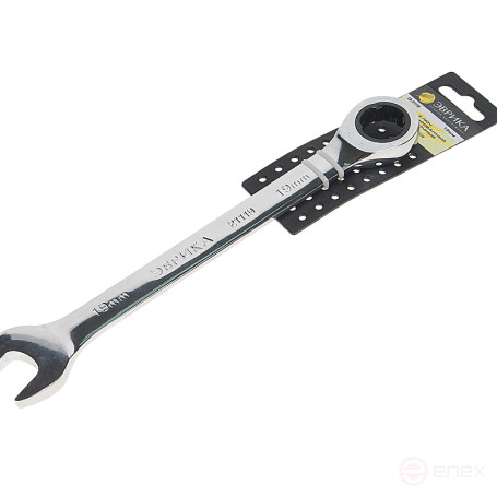 Ключ комбинированный 19мм ER-21119H трещоточный (на держателе) ЭВРИКА /1/5/80