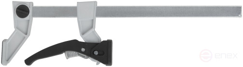 Струбцина рычажная быстрозажимная, усилие сжатия 200 кг, рычажный храповый механизм, металлический корпус, Профи, 90 х 300 мм