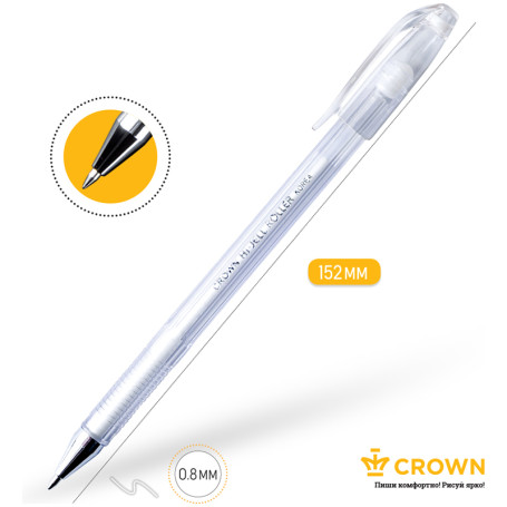 Set of gel pens Crown "Hi-Jell Pastel" 07 color, 0.8mm, blister