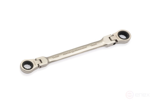 Ключ трещоточный шарнирный двусторонний 14×15 мм