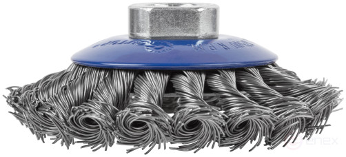 Щетка для УШМ, М14, тип "Тарелка", крученая проволока 0,5 мм, 100 мм, CUTOP Profi