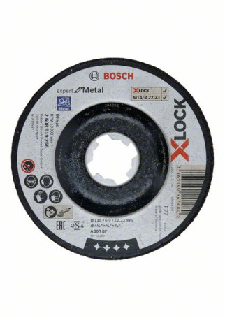 Обдирочные круги с опущенным центром Expert for Metal X-LOCK 115x6x22,23 A 30 T BF, 115 mm, 6,0 mm
