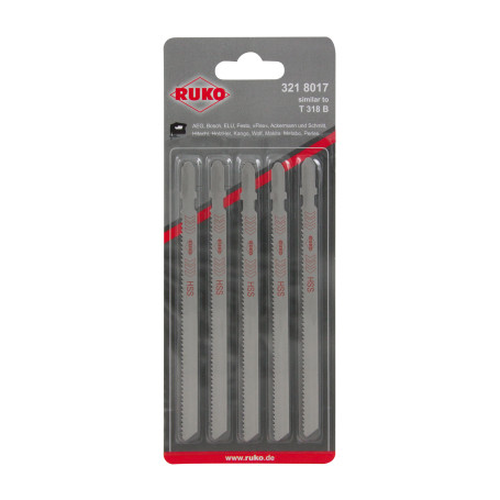 Пилки для электролобзиков RUKO 8017 HSS, 5 шт.