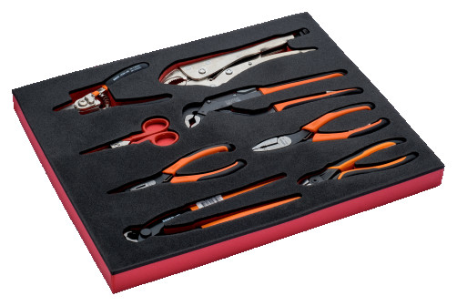 Fit&Go Set of hinge-lip tools and scissors in a bed, 8 items